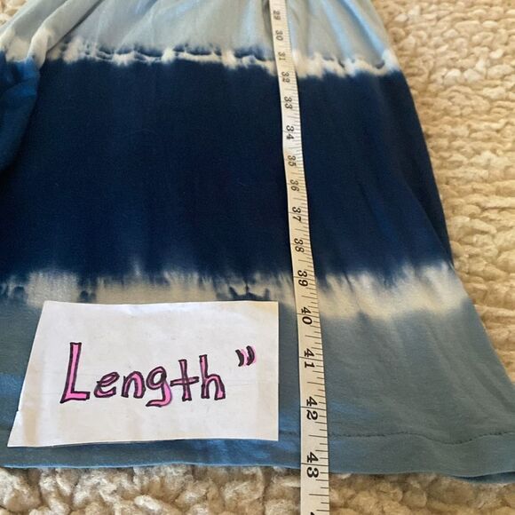 Design History Blue White Tie Dye Braids Strap Vacation Beach Maxi Dress Size M - Picture 8 of 8